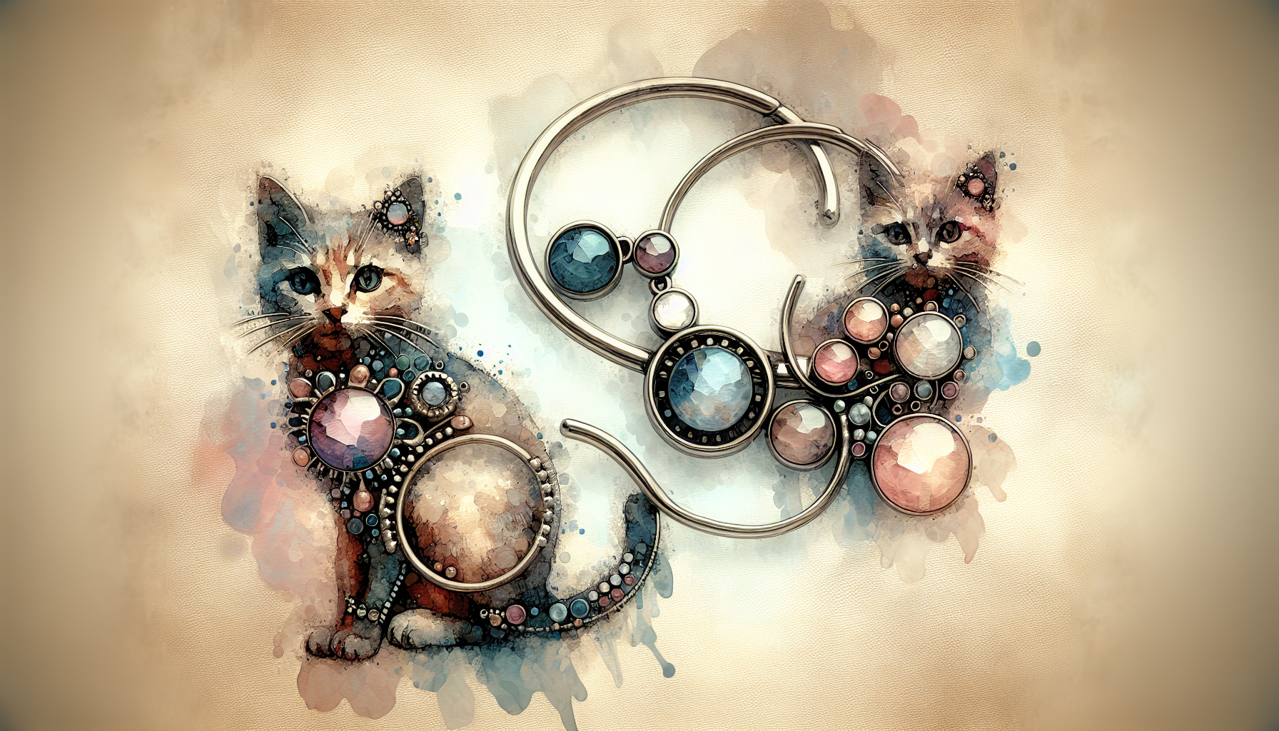 artistic cat-themed jewelry designs