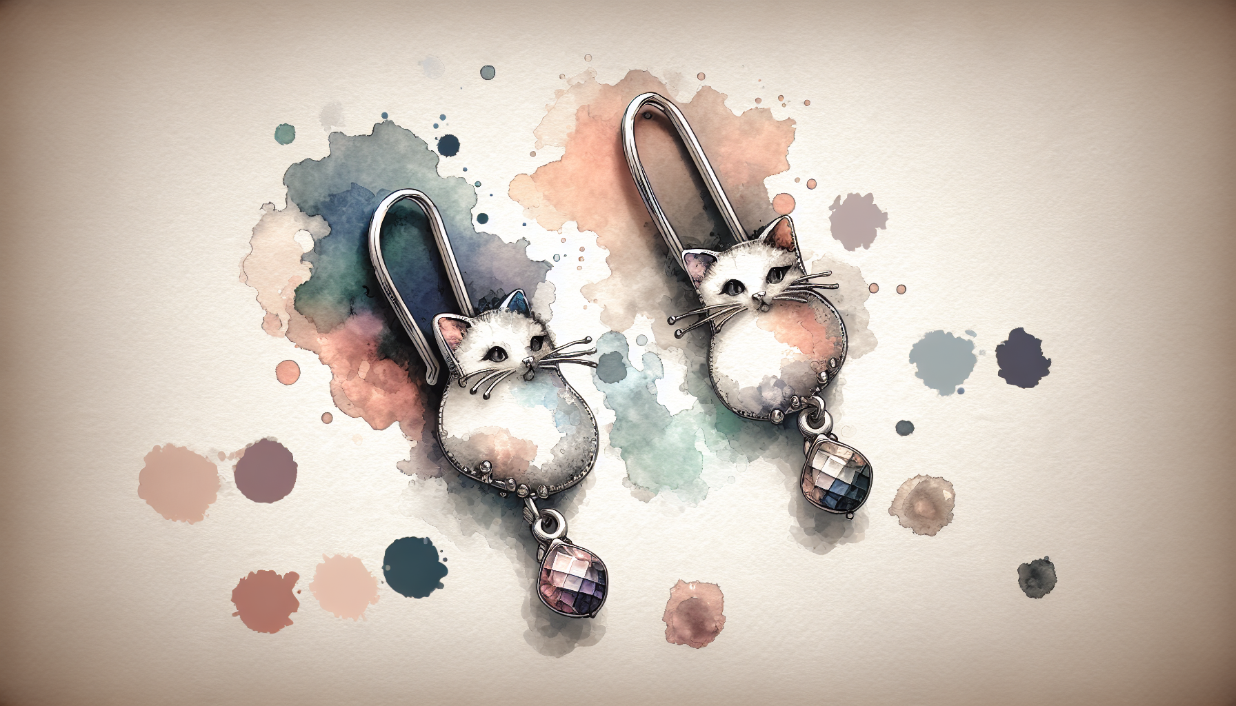 unique cat earrings handmade